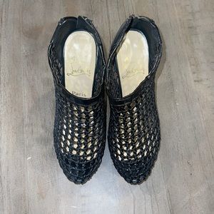 Christian Louboutin Platform Booties with Black Netting